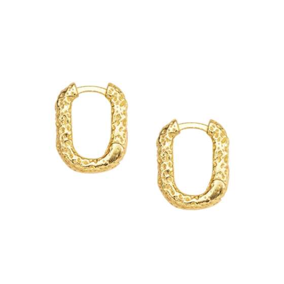 kessajewels -ALKSISTIS GOLD EARRINGS Ασημένια κρικάκια σφυρίλατα σε οβάλ σχήμα.