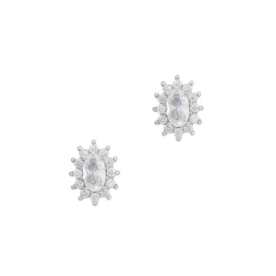 kessajewels -ROZETA EARRINGS Ασημένια σκουλαρίκια ροζέτα με καρφωμένες πέτρες ζιργκόν.