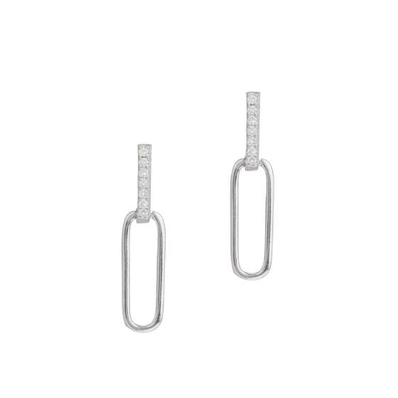 kessajewels- DIONI EARRINGS Ασημένια σκουλαρίκια με καρφωμένες πέτρες ζιργκόν.