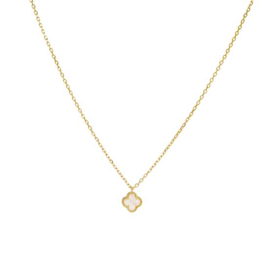 kessajewels-VANA NECKLACE Ασημένιο κολίε τύπου van cleef με φίλντισι.