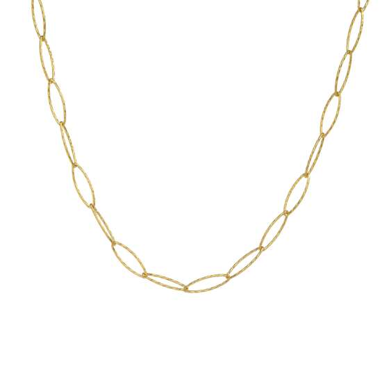 Kessajewels-SUNDY GOLD NECKLACE Ασημένια αλυσίδα με οβάλ κρίκους.